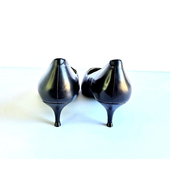 VIONIC Josie Black Leather Kitten Heels Pointy Toe Pumps 9.5 41.5 Wide Comfort - Picture 10 of 13